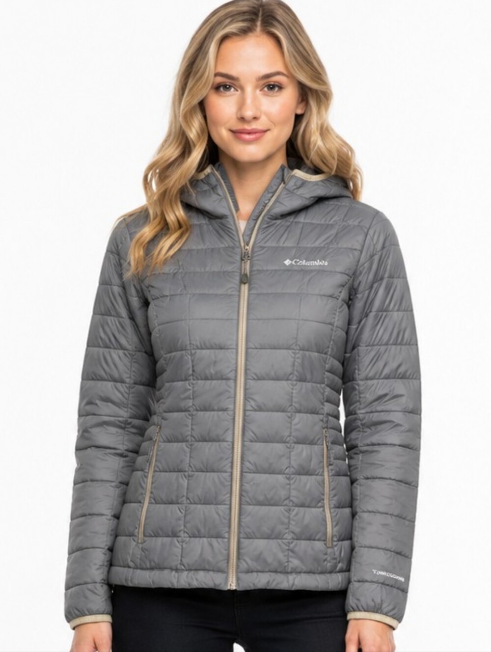 Columbia Voodoo Falls 590 TurboDown Omni-Heat Hooded Jacket Gray Women's Small